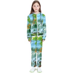 Paradise Forest Painting Bird Deer Waterfalls Kids  Tracksuit by Ndabl3x