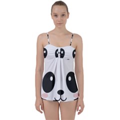 Cute Panda Love Animal Babydoll Tankini Set