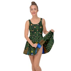 Peacock Feathers Tail Green Beautiful Bird Inside Out Casual Dress by Ndabl3x