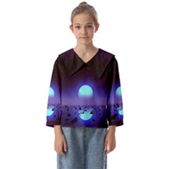 Sunset Colorful Nature Night Purple Star Kids  Sailor Shirt by Cemarart