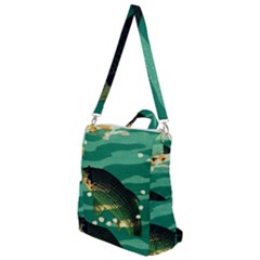 Japanese Koi Fish Crossbody Backpack by Cemarart