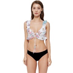 Unicorn Diamond Rainbow Shooting Star Low Cut Ruffle Edge Bikini Top