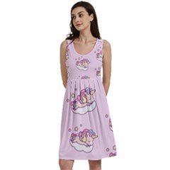 Unicorn Clouds Colorful Cute Pattern Sleepy Classic Skater Dress by Grandong