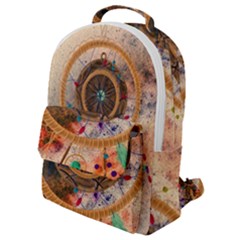 Dream Catcher Colorful Vintage Flap Pocket Backpack (small) by Cemarart