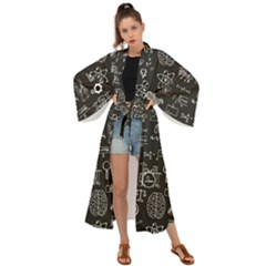 Doodle Art Chemistry Art Maxi Kimono by Cemarart