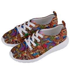 Arabian Street Art Colorful Peacock Tiger Man Parrot Horse Dancer Fantasy Women s Lightweight Sports Shoes by Cemarart