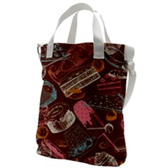 Sweet Food Seamless Pattern Canvas Messenger Bag by Cemarart