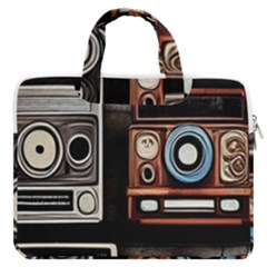 Retro Cameras Old Vintage Antique Macbook Pro 13  Double Pocket Laptop Bag by Grandong