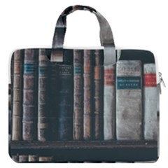 Aged Bookcase Books Bookshelves Macbook Pro 16  Double Pocket Laptop Bag  by Grandong