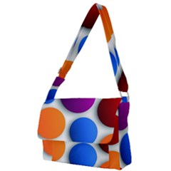 Abstract Dots Colorful Full Print Messenger Bag (l) by nateshop