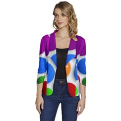 Abstract Dots Colorful Women s One-button 3/4 Sleeve Short Jacket by nateshop