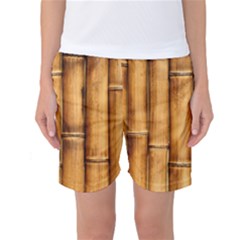 Brown Bamboo Texture  Women s Basketball Shorts