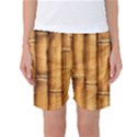 Brown Bamboo Texture  Women s Basketball Shorts View1