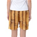 Brown Bamboo Texture  Women s Basketball Shorts View2