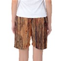 Brown Wooden Texture Women s Basketball Shorts View2