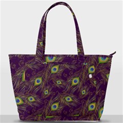 Feathers, Peacock, Patterns, Colorful Back Pocket Shoulder Bag  by nateshop