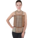 Wooden Wickerwork Textures, Square Patterns, Vector Mock Neck Chiffon Sleeveless Top View1