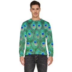 Feather, Bird, Pattern, Peacock, Texture Men s Fleece Sweatshirt by nateshop