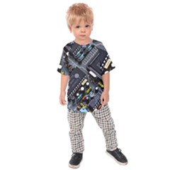 Motherboard Board Circuit Electronic Technology Kids  Raglan T-shirt