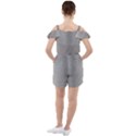 Aluminum Textures, Horizontal Metal Texture, Gray Metal Plate Ruffle Cut Out Chiffon Playsuit View2