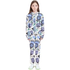 Retro Texture With Birds Kids  Tracksuit