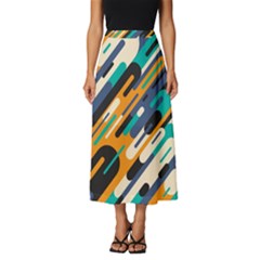 Abstract Rays, Material Design, Colorful Lines, Geometric Classic Midi Chiffon Skirt