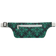 Green Damask Pattern Vintage Floral Pattern, Green Vintage Active Waist Bag