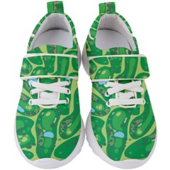 Golf Course Par Golf Course Green Kids  Velcro Strap Shoes by Grandong