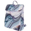 Marble Abstract White Pink Dark Flap Top Backpack View1