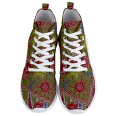 Authentic Aboriginal Art - Connections Men s Lightweight High Top Sneakers by hogartharts