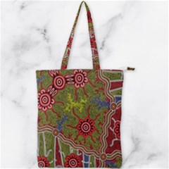 Authentic Aboriginal Art - Connections Double Zip Up Tote Bag by hogartharts