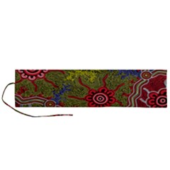 Authentic Aboriginal Art - Connections Roll Up Canvas Pencil Holder (l) by hogartharts