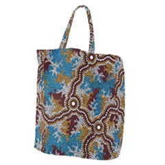 Authentic Aboriginal Art - Wetland Dreaming Giant Grocery Tote by hogartharts