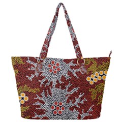 Authentic Aboriginal Art - Bushland Dreaming Full Print Shoulder Bag by hogartharts