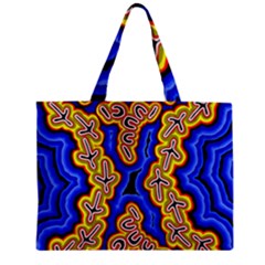 Authentic Aboriginal Art - Emu Dreaming Zipper Mini Tote Bag by hogartharts