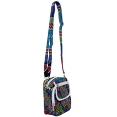 Authentic Aboriginal Art - Walking The Land Shoulder Strap Belt Bag by hogartharts