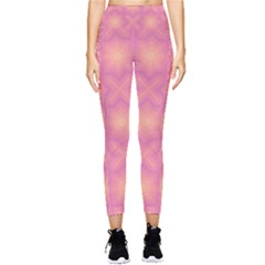 Fuzzy Peach Aurora Pink Stars Pocket Leggings  by PatternSalad