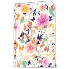 Abstract Floral Background 8  X 10  Softcover Notebook