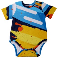 Colorful Paint Strokes Baby Short Sleeve Bodysuit