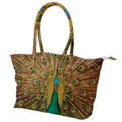 Peacock Feather Bird Peafowl Canvas Shoulder Bag by Cemarart