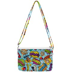 Graffiti Word Seamless Pattern Double Gusset Crossbody Bag by Bedest