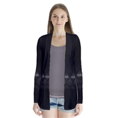 Black Cat Face Drape Collar Cardigan by Cemarart