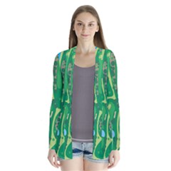 Golf Course Par Golf Course Green Drape Collar Cardigan by Cemarart