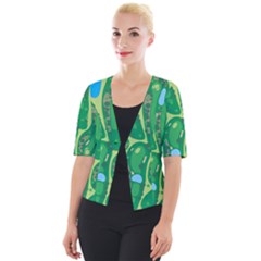 Golf Course Par Golf Course Green Cropped Button Cardigan by Cemarart