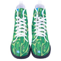 Golf Course Par Golf Course Green Kid s High-top Canvas Sneakers by Cemarart