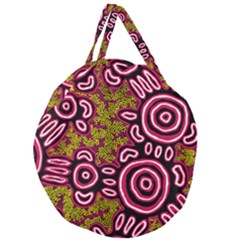 Authentic Aboriginal Art - You Belong Giant Round Zipper Tote by hogartharts