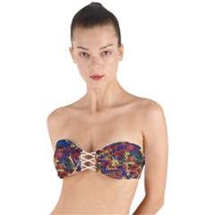 Hexagon Honeycomb Pattern Design Twist Bandeau Bikini Top by Ndabl3x