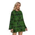  Round Neck Long Sleeve Bohemian Style Chiffon Mini Dress View3