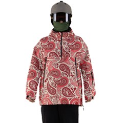 Paisley Red Ornament Texture Men s Ski And Snowboard Waterproof Breathable Jacket by nateshop