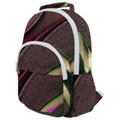 Pattern Texture Leaves Rounded Multi Pocket Backpack